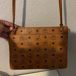 Authentic Brown MCM cross body purse